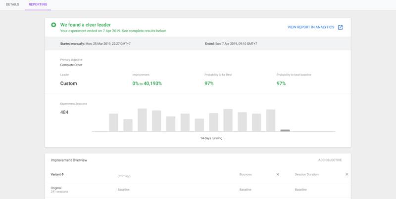 เว็บไซต์ Google Optimize