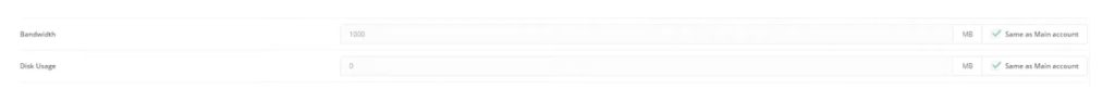 Disk Quota (พื้นที่เก็บข้อมูล), Bandwidth (ปริมาณรับส่งข้อมูล)