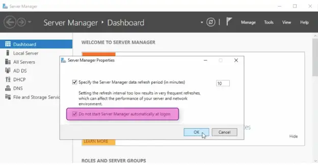 Server Manager Properties