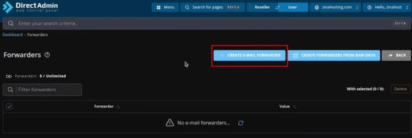 Create E-Mail Forwarder