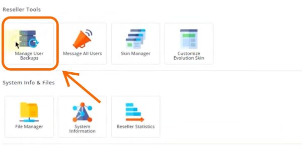 Manage User Backups