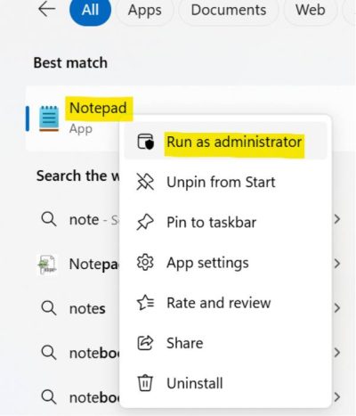 Run as Administrator